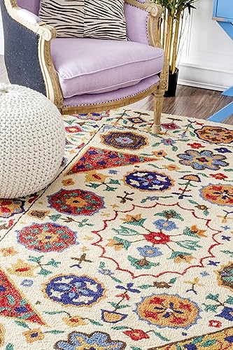 Miniatura 4 de nuLOOM Alfombra de pasillo Deonna copetuda a mano, 2 pies 6 pulgadas x 6 pies, multicolor