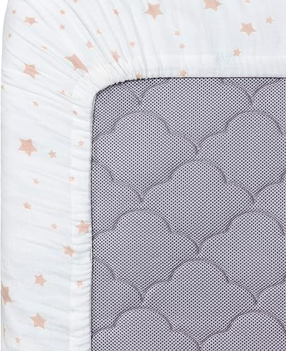 Miniatura 7 de Newton Baby Sábanas bajeras para cuna mini (2 unidades)  Algodón de muselina orgánico, transpirable y suave, sábanas de bebé lavables a máquina, se