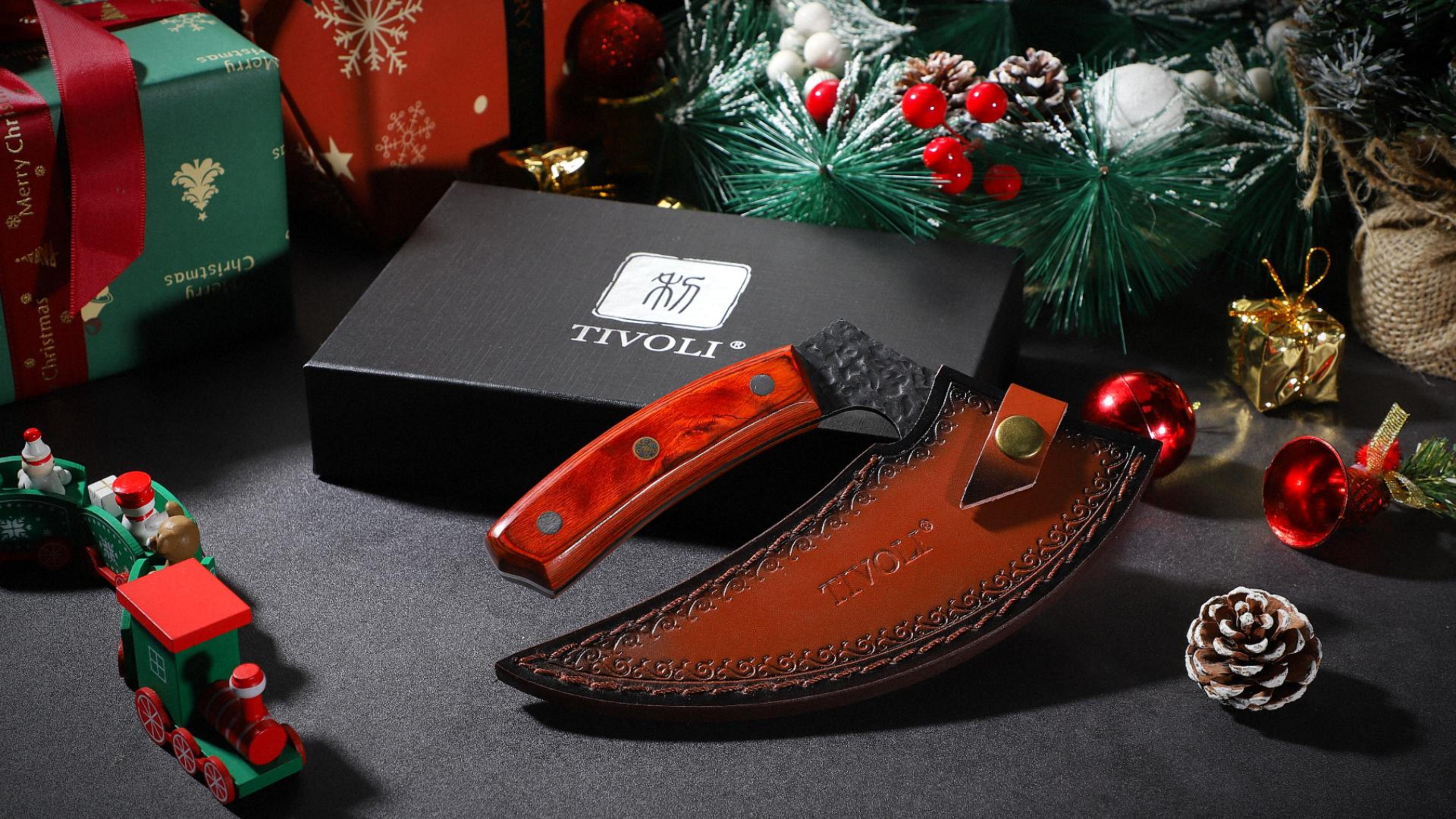 Amazon.com: TIVOLI Ulu Knife with Sheath – Full Tang Rosewood