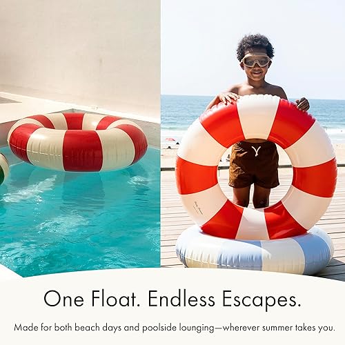 Miniatura 3 de Petites Pommes Flotador para niños pequeños  Tubo interior duradero, estampado a mano, diseño clásico a rayas, costuras suaves y cómodas, flotadores