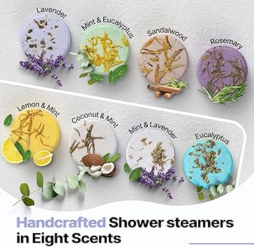 Shower Steamers Aromatherapy Birthday Gifts for Women - SWCANDY 8 Pcs Travel Essentials, Hotel Shower Spa Holidays Mom Wife Grandma Sister Her Self Care Relaxation with Natural Essential Oils Home