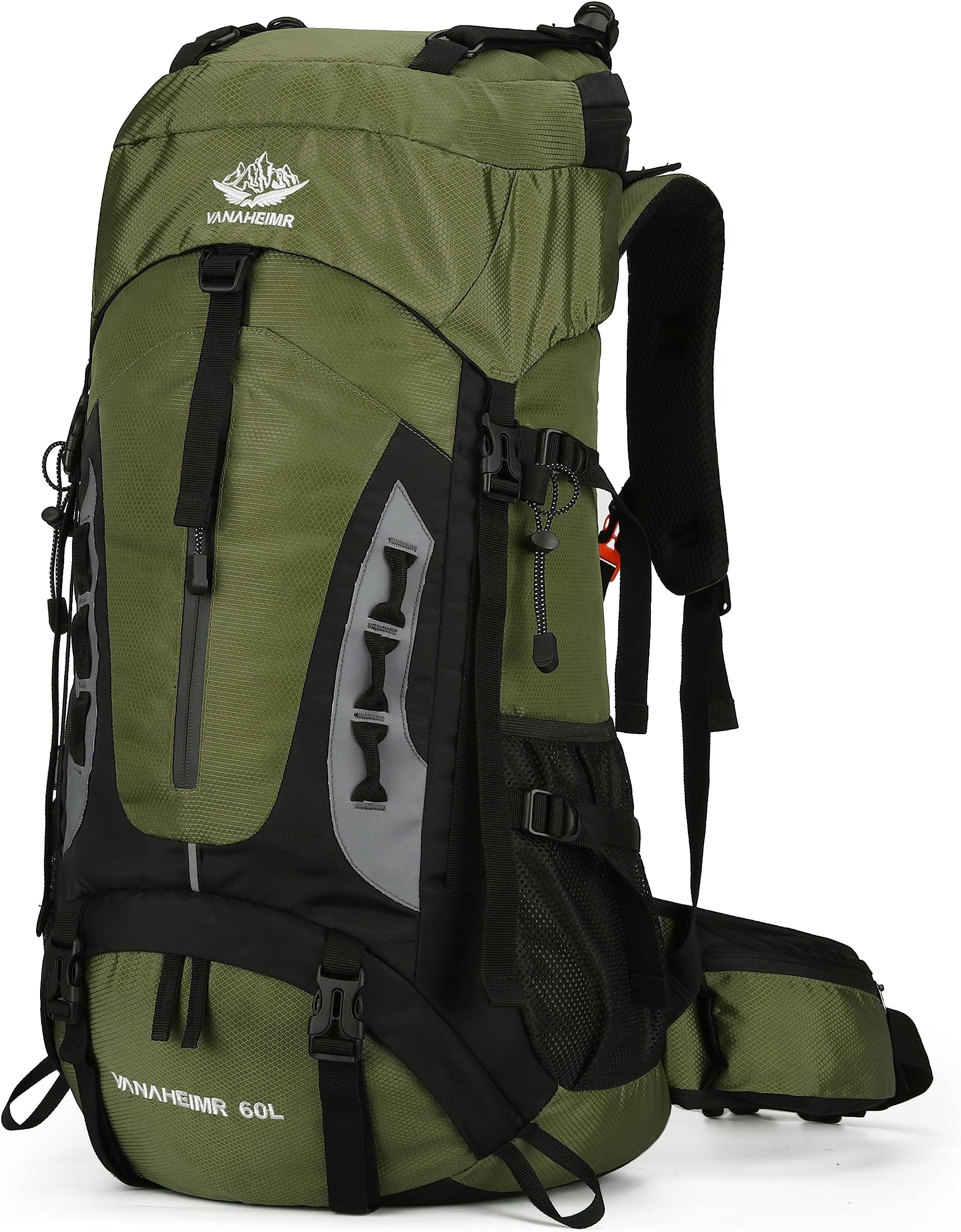 Esup 60L Hiking Backpack Men Camping Backpack with rain cover Lightweight Backpacking Backpack Travel Backpack (Army Green)