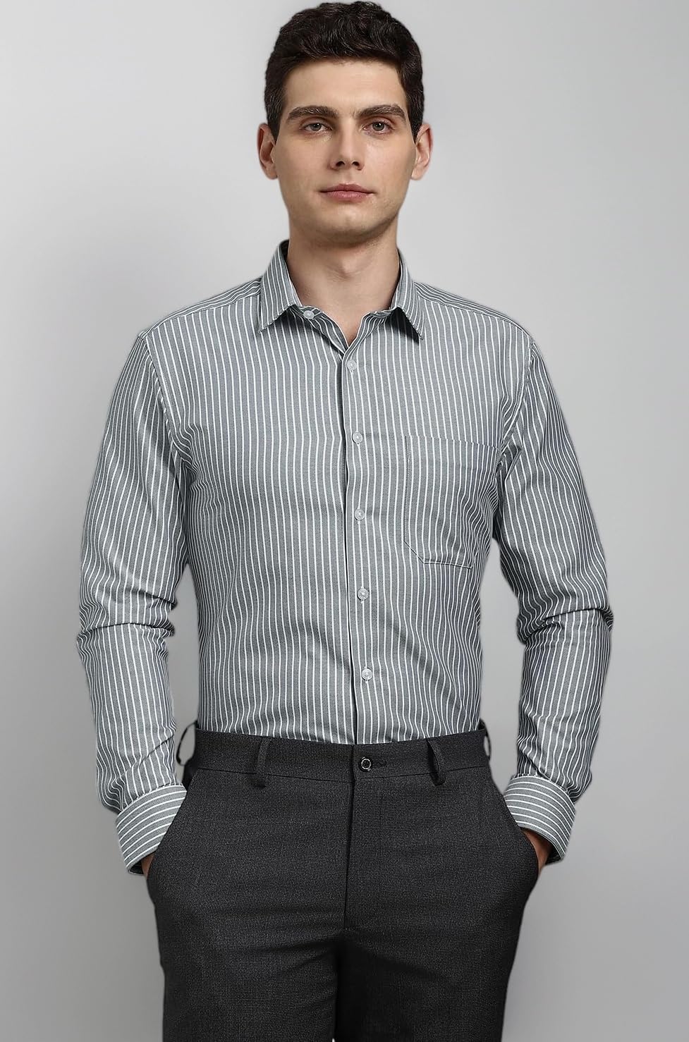 Men's Easy to Iron Everyday wear Premium Cotton Full Sleeve Stripe Formal Shirt