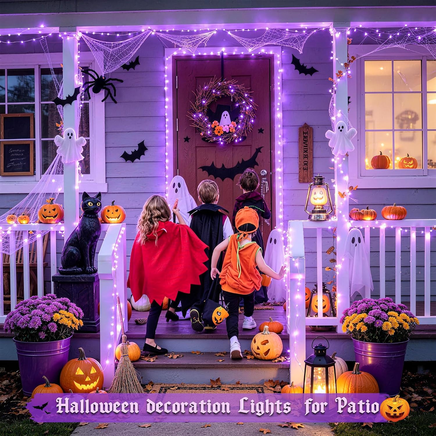 JMEXSUSS 33 Ft 100 LED Fairy Lights Purple Halloween Lights Indoor Plug in image 5