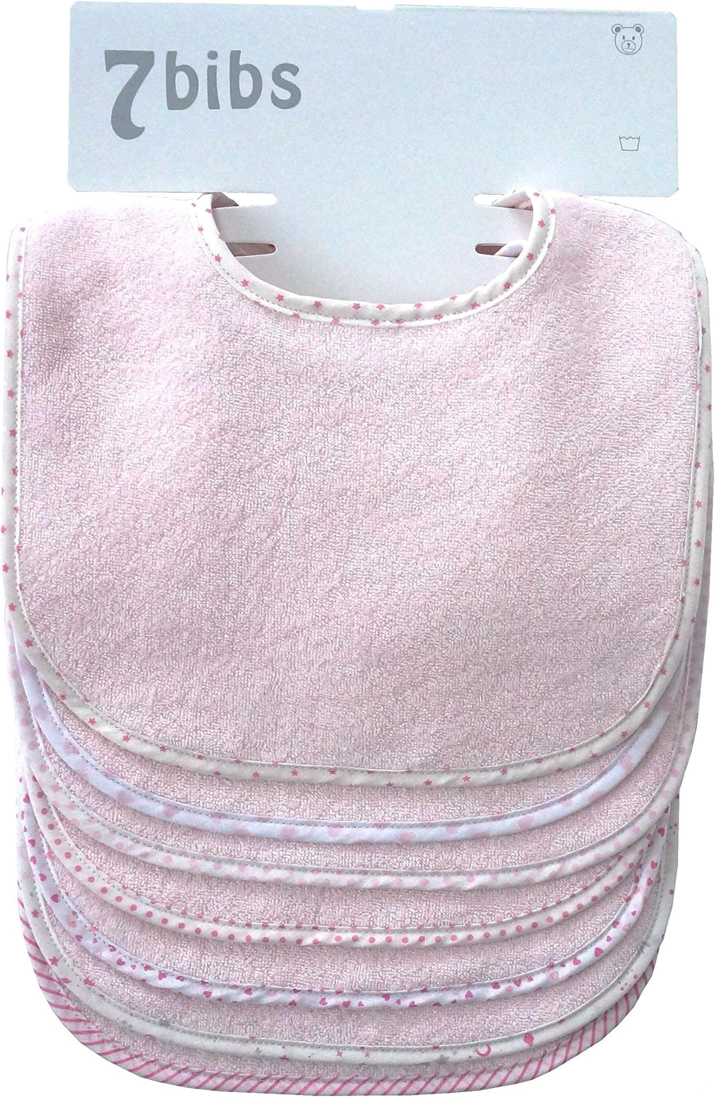 7 Pack Baby Cotton Soft Absorbent Double Layer Dribble Bibs