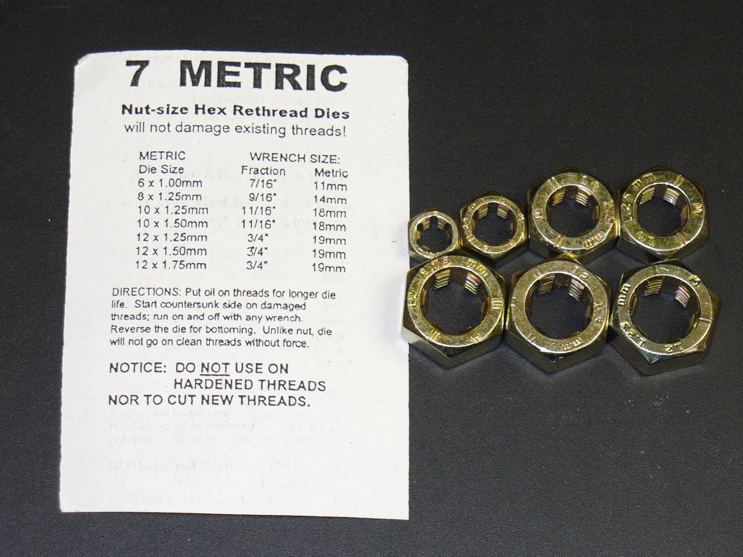 Metric Thread Chaser RETHREADING DIE Set M6mm, 8mm, 10mm, & 12 Made in