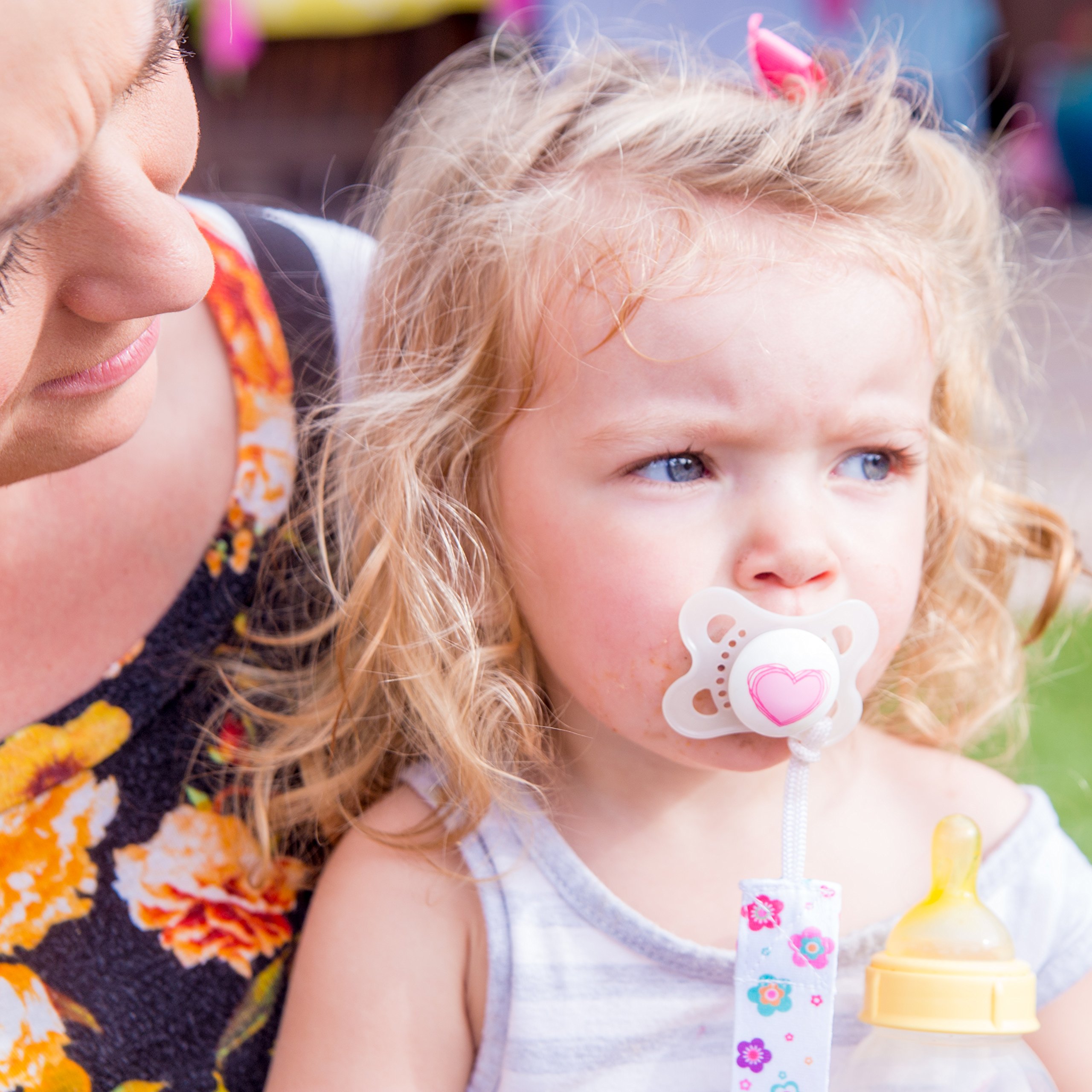 Milanti Pacifier Clip Set Three Clips Plus 18 Name Tag Labels