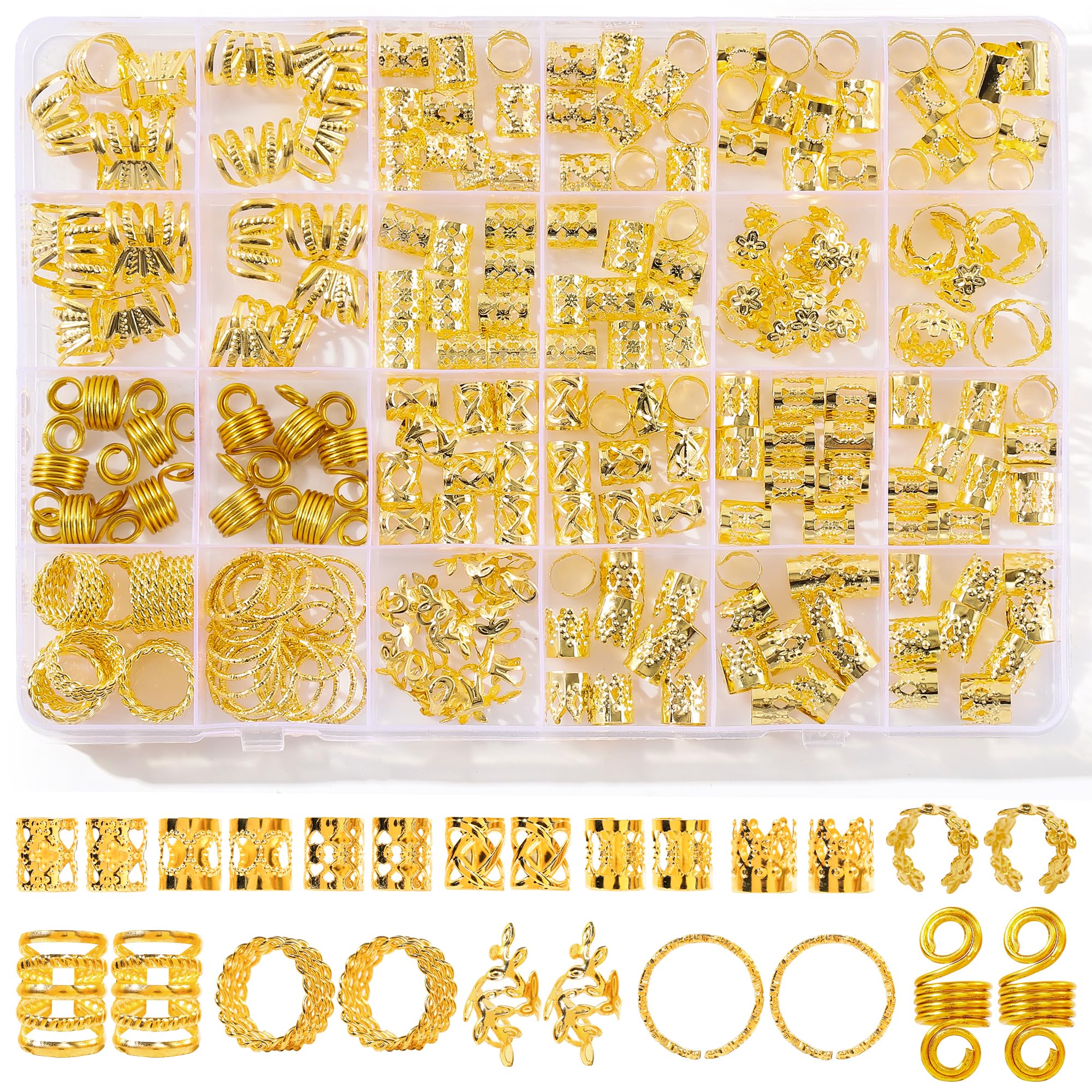MODASER 220Pcs Gold Hair Jewelry - hair accessories | Mubboo