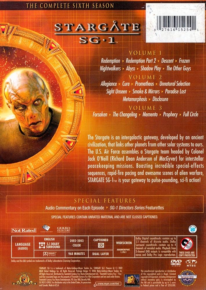 Amazon.com: Stargate SG-1: The Complete Season 6 : Movies & TV