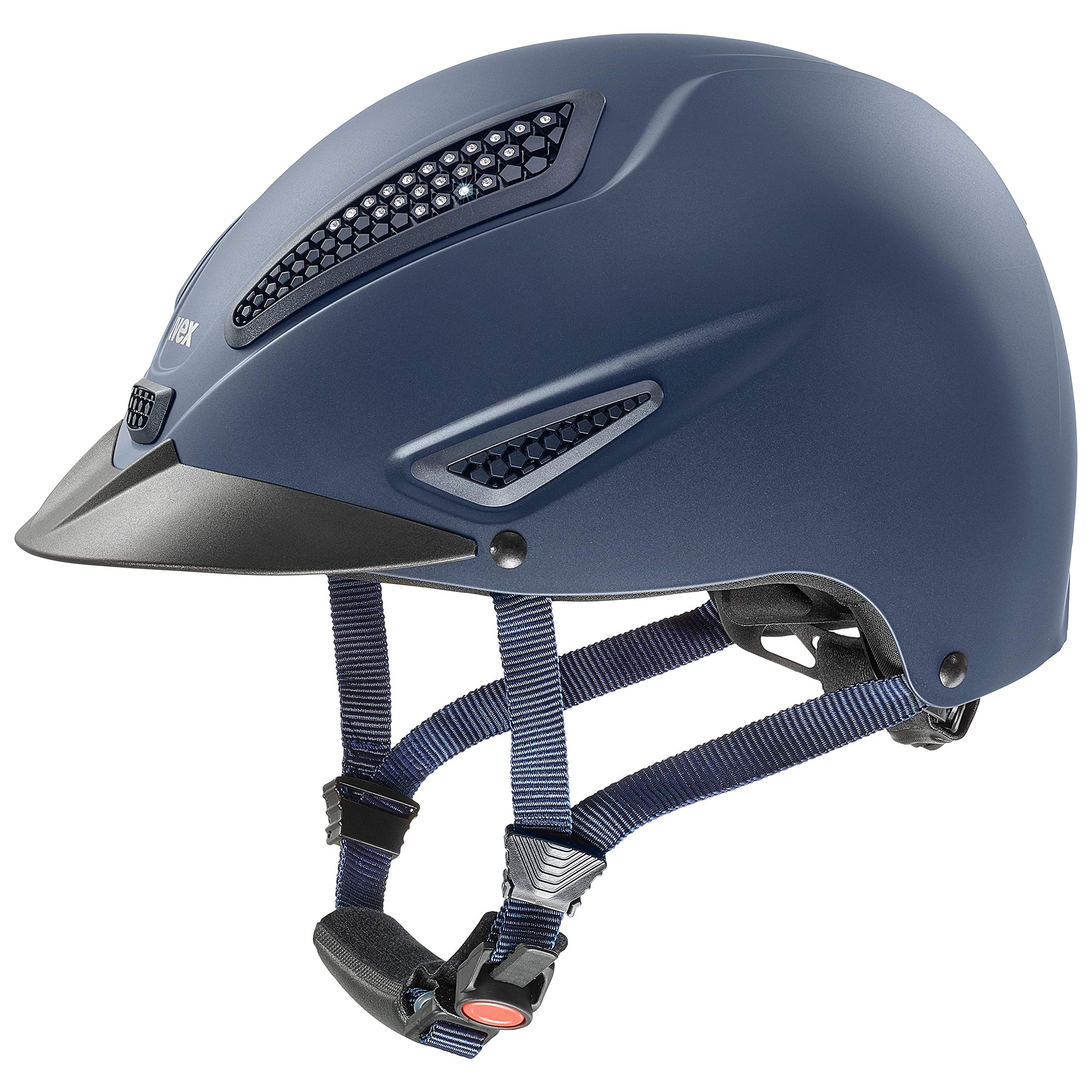 uvex Perfexxion II Glamour - Sturdy Riding Helmet for Men and Women - Individual Fit - Optimized Ventilation - Blue Matt - 52-55 cm