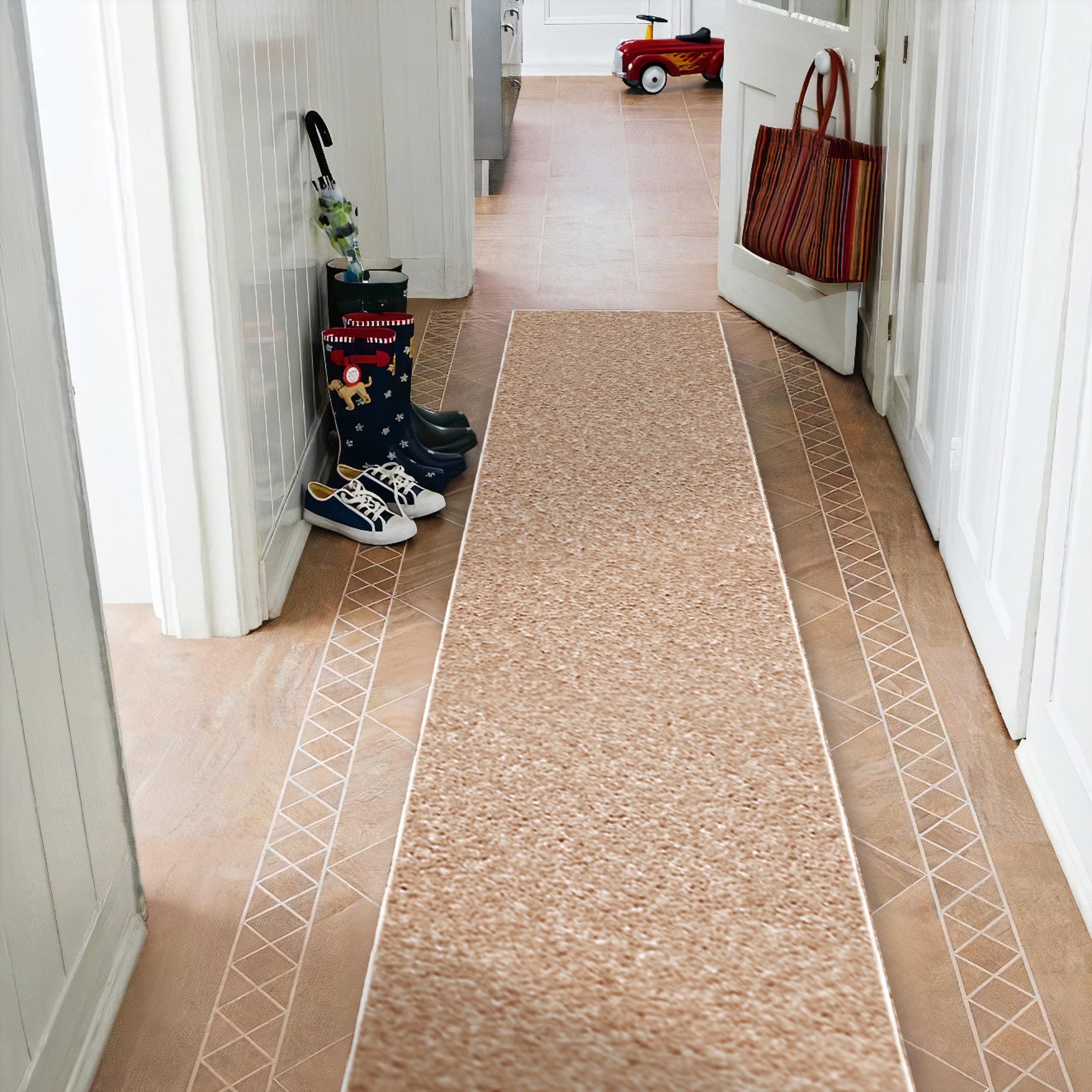 rugsx Alfombra de Pasillo Eton Beige 80x500 cm