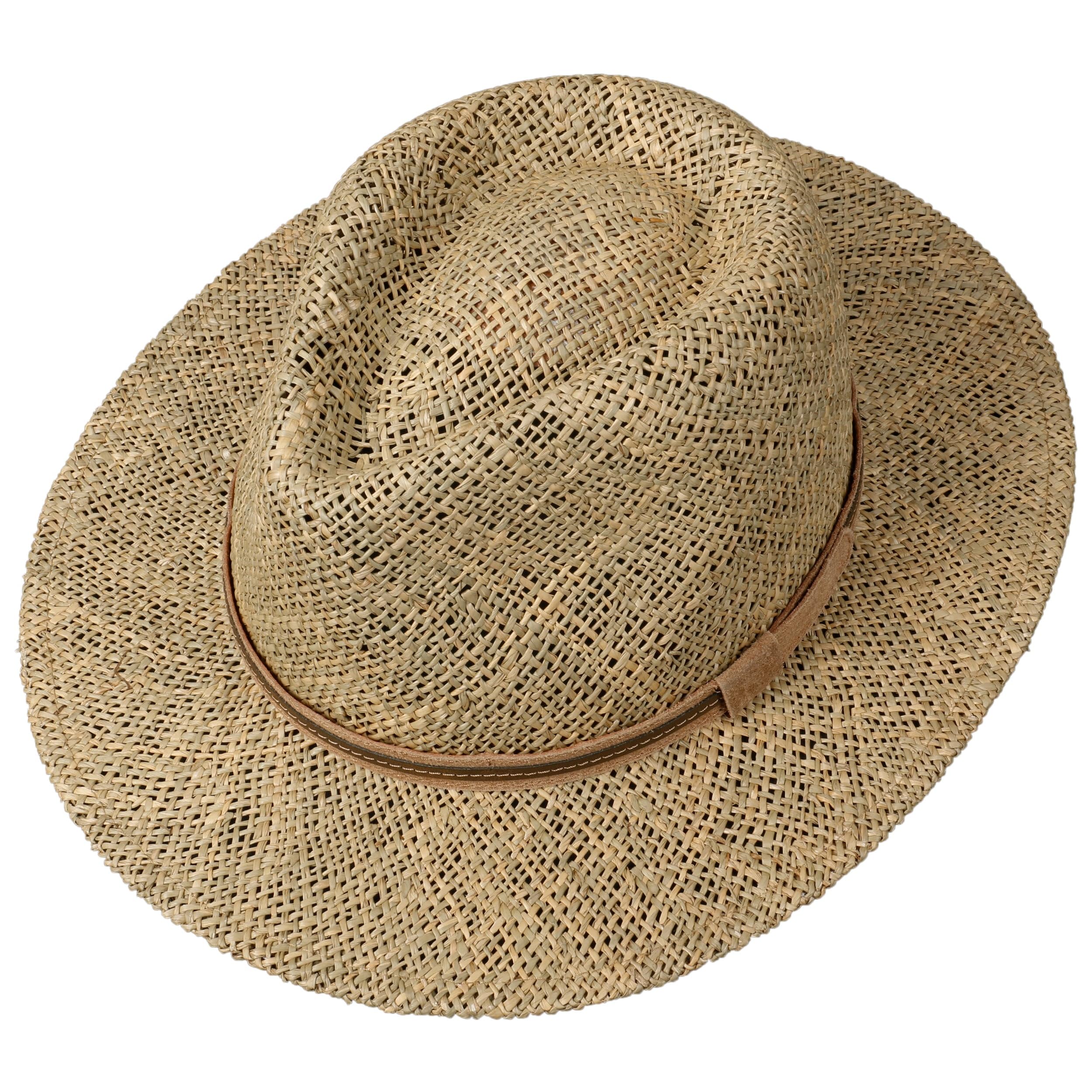 LIERYS Parsell Travellerhut Strohhut Ledergarnitur Made in Italy Damen und Herren Frühling Sommer