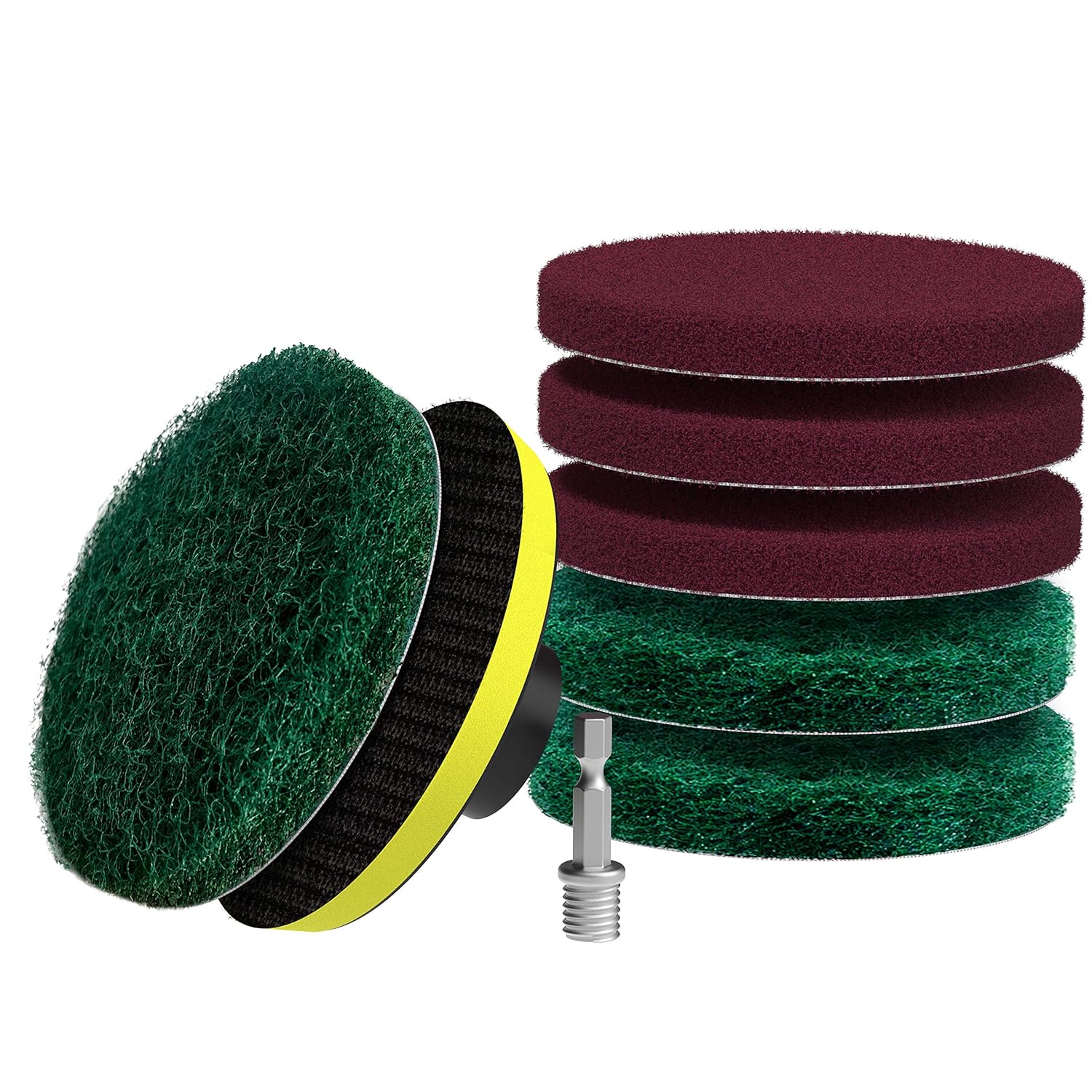 SCRUBIT Drill Brush Power Scouring Pads - Heavy Duty Tub and Tile Cleaner - Drill Scrubber Brush kit