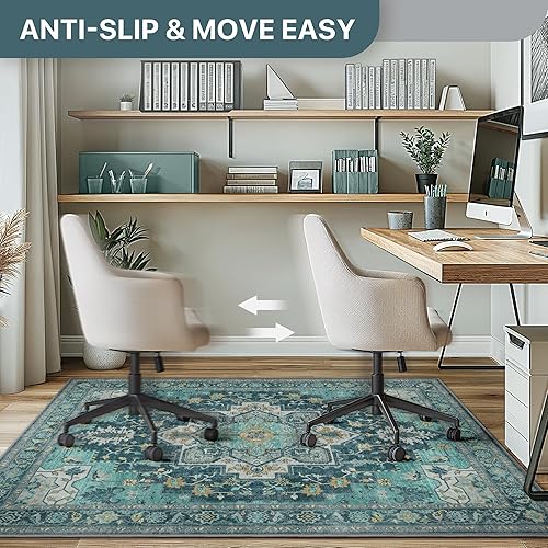 Miniatura 125 de Tapete para silla de oficina y suelo de azulejos de madera dura, para debajo del escritorio, de vinilo fino, lavable a máquina y antideslizante