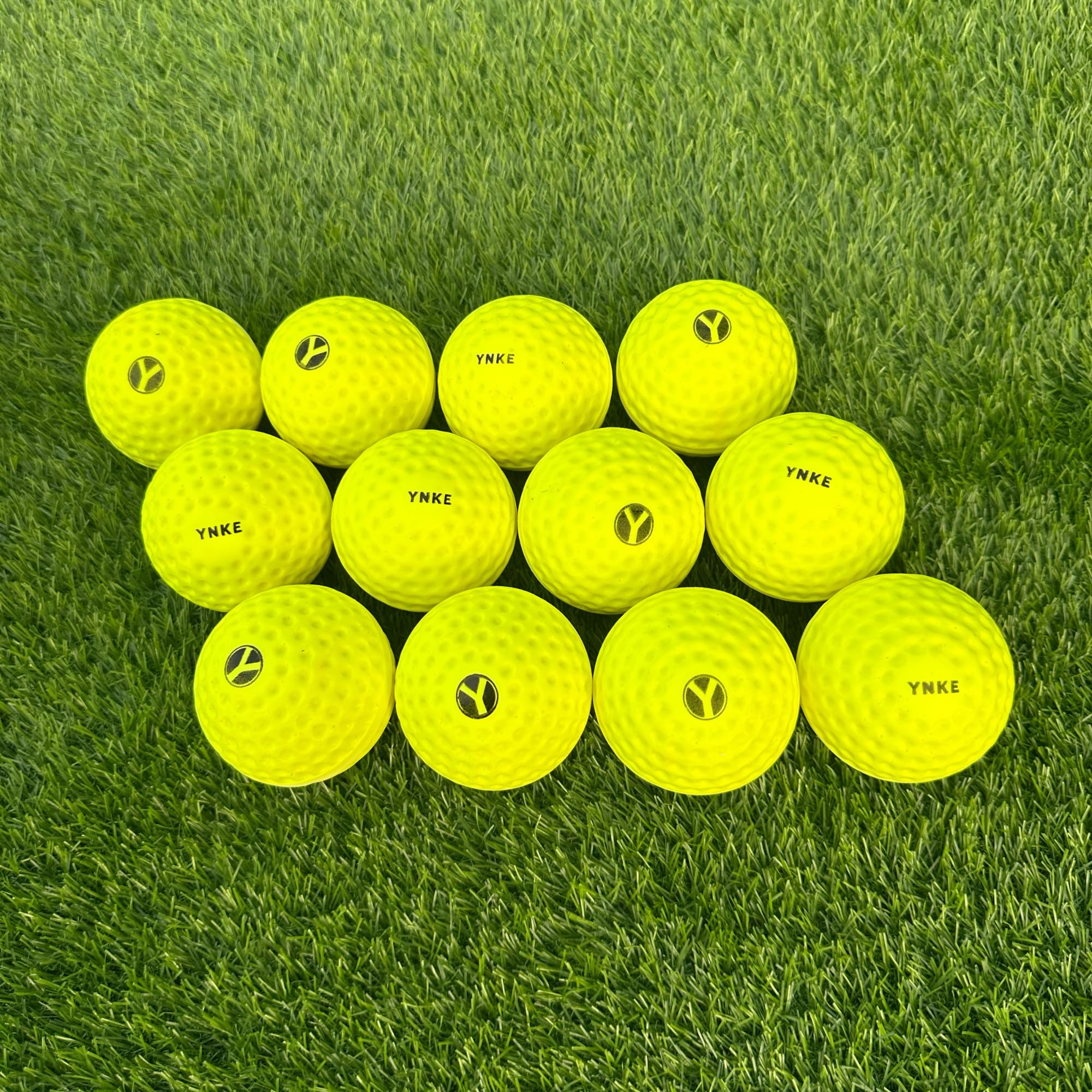 YNKE GAA Hurling Dimple PU Fireballs Speed Ball – All Weather Wall Ball Training Practice Sliotars Size 5 (Yellow)