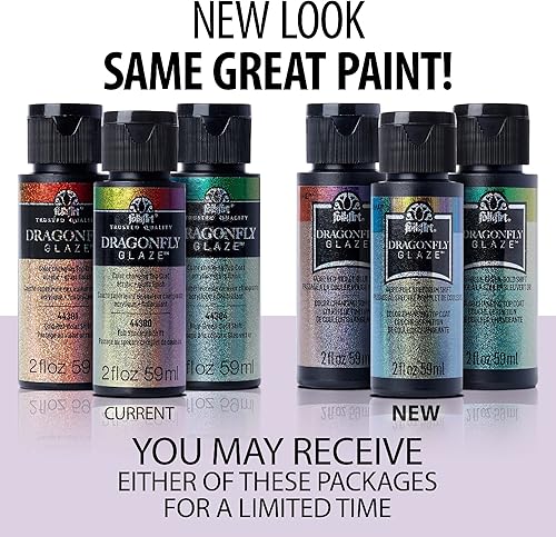 Miniatura 2 de FolkArt Pintura multisuperficie de esmalte de libélula multisuperficie (2 onzas), 44382, rojo-violeta-azul