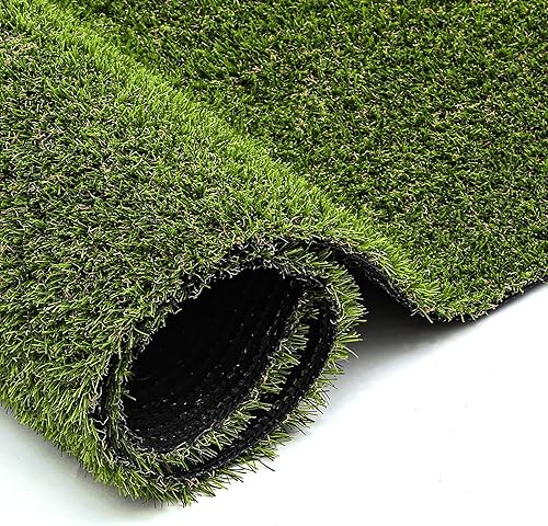 Miniatura 7 de Ileading Alfombra de césped artificial para interiores y exteriores, alfombra de césped falso con agujeros de drenaje, césped artificial sintético