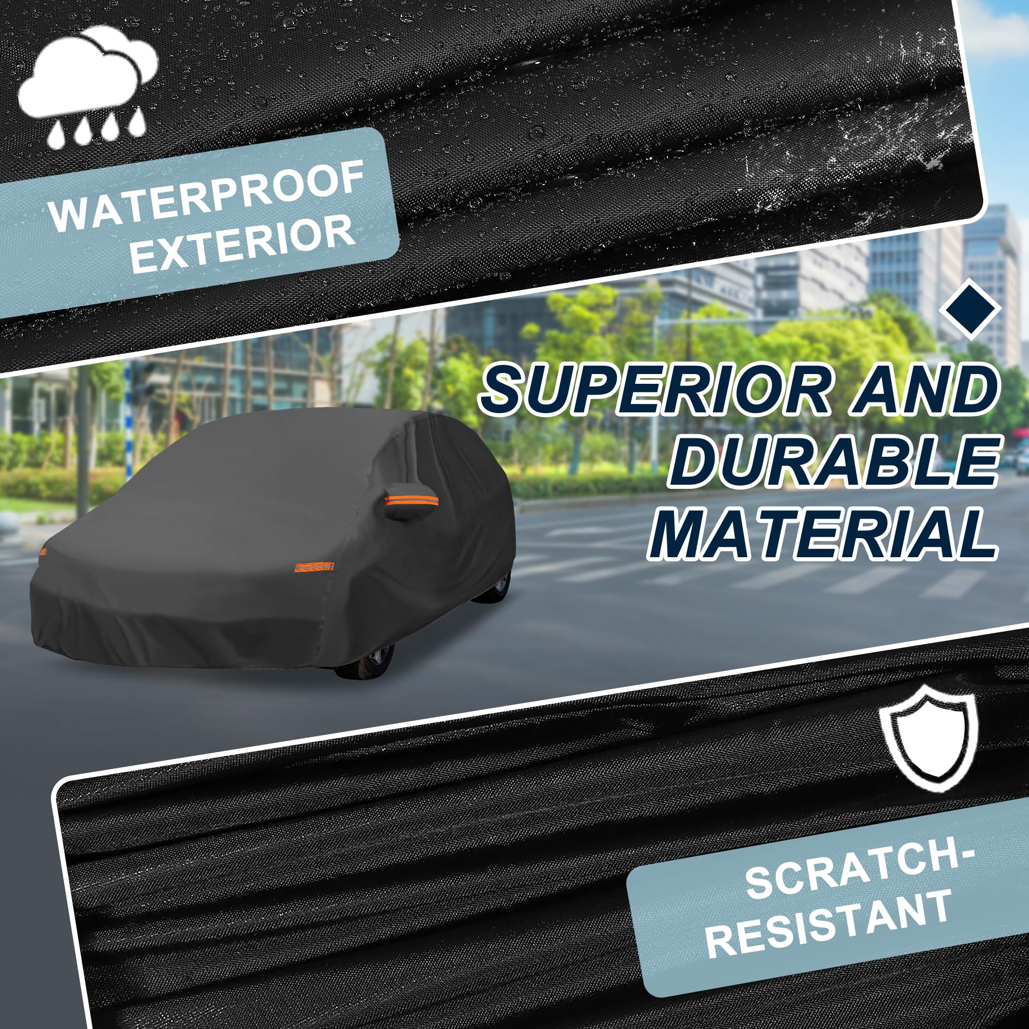 ATOCOVER Car Cover Waterproof Custom Fit for Ford Fiesta Notchback 2008-2022 All Weather for Automobiles Outdoor Snow Sun — view 5