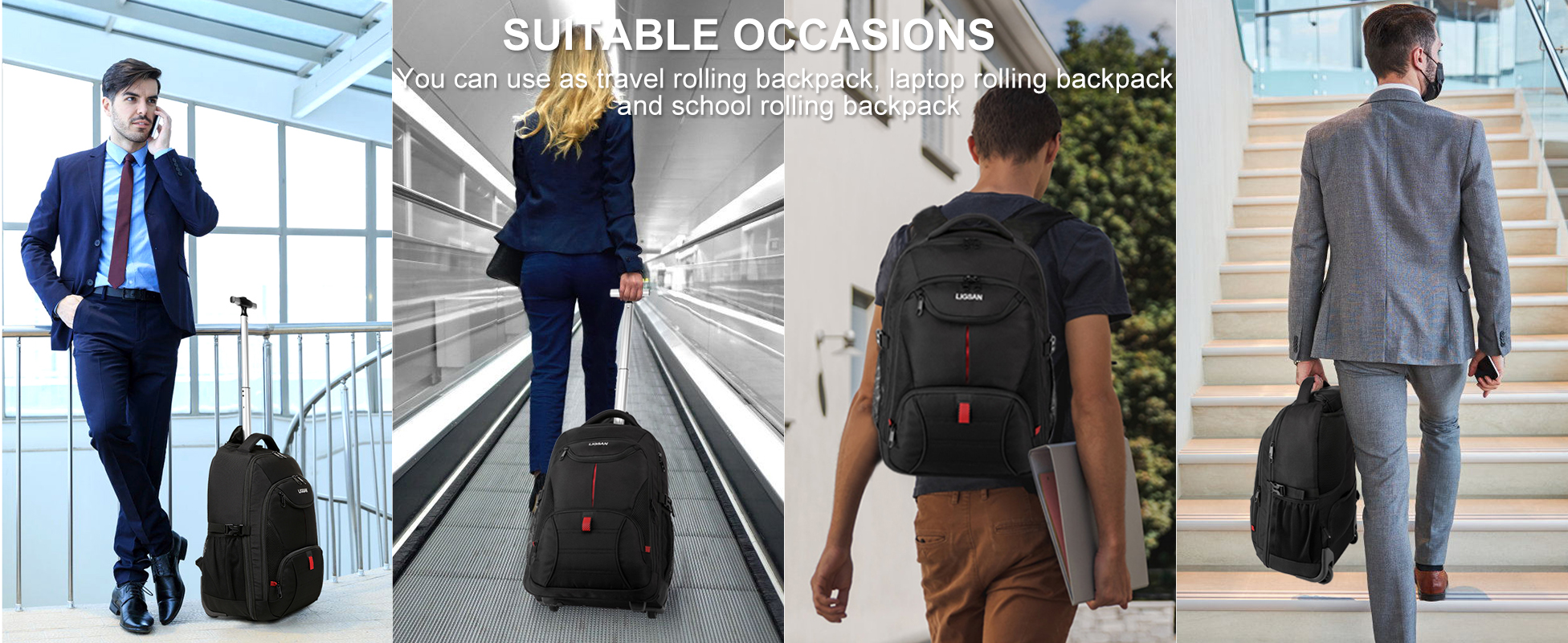 amazon travel backpack with wheels carry-on Amazon.com: Rolling Backpack, Large Backpack with Wheels for Men Women  Adults, 17inch Waterproof Wheeled Travel Laptop Backpack Carry on Luggage  Bag Trolley Suitcase Business College School Computer Bookbag,Black :  Electronics