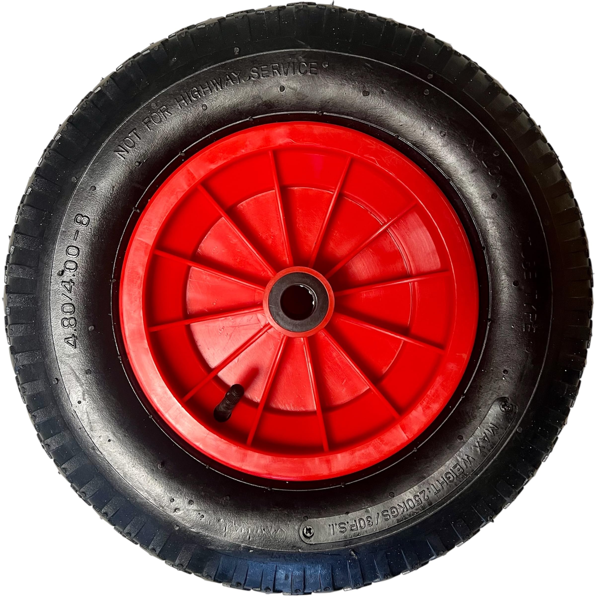 KOVA Schubkarrenrad 4.80/4.00-8 – Luftreifen, Traglast 120 Kg, Ersatzrad Mit Nabe 20 Mm – Robust & Langlebig