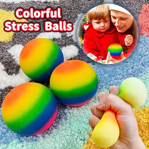 Miniatura 10 de 4 bolas de estrés que brillan en la oscuridad para niños, adolescentes y adultos, bolas adhesivas de 2.4 pulgadas, juguetes blandos para recuerdos