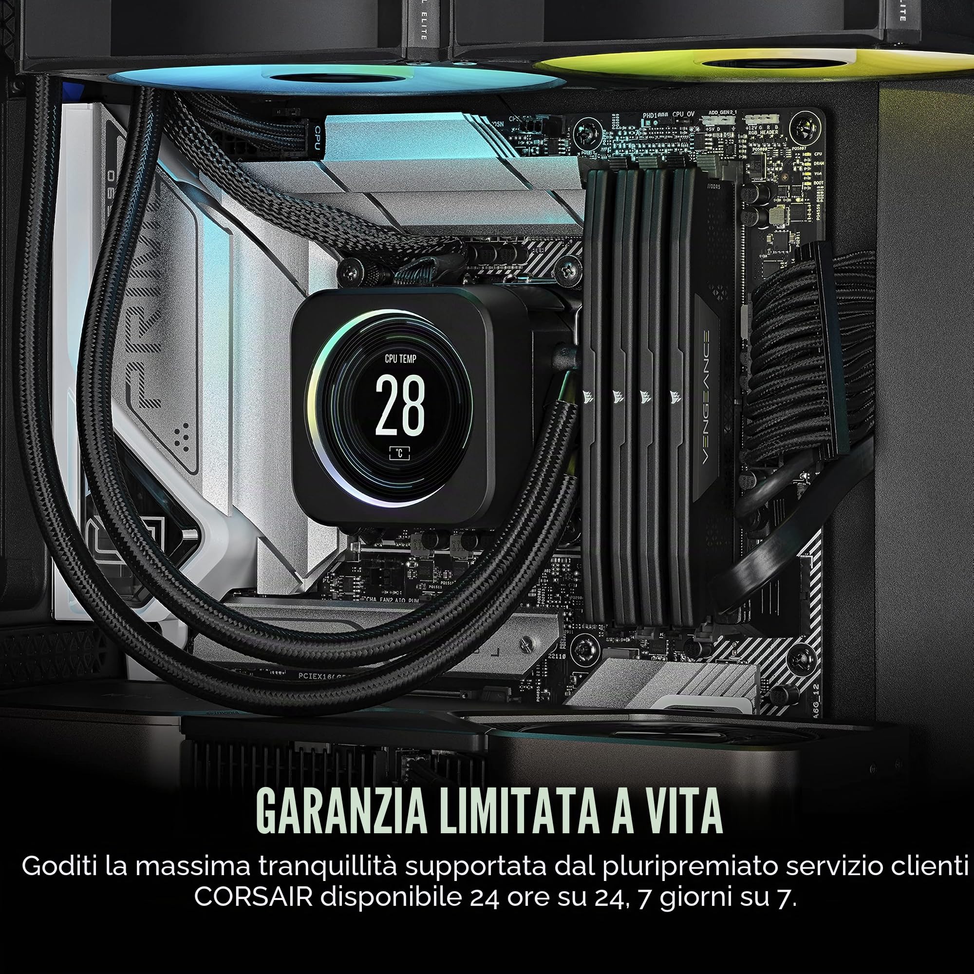 CORSAIR VENGEANCE DDR5 96GB (4 x 24GB) Fino a 6400MHz INTEL RAM | Memoria Per Computer Desktop, Compatibile con Intel XMP 3.0, CL32, Nero, CMK96GX5M4B6400C32