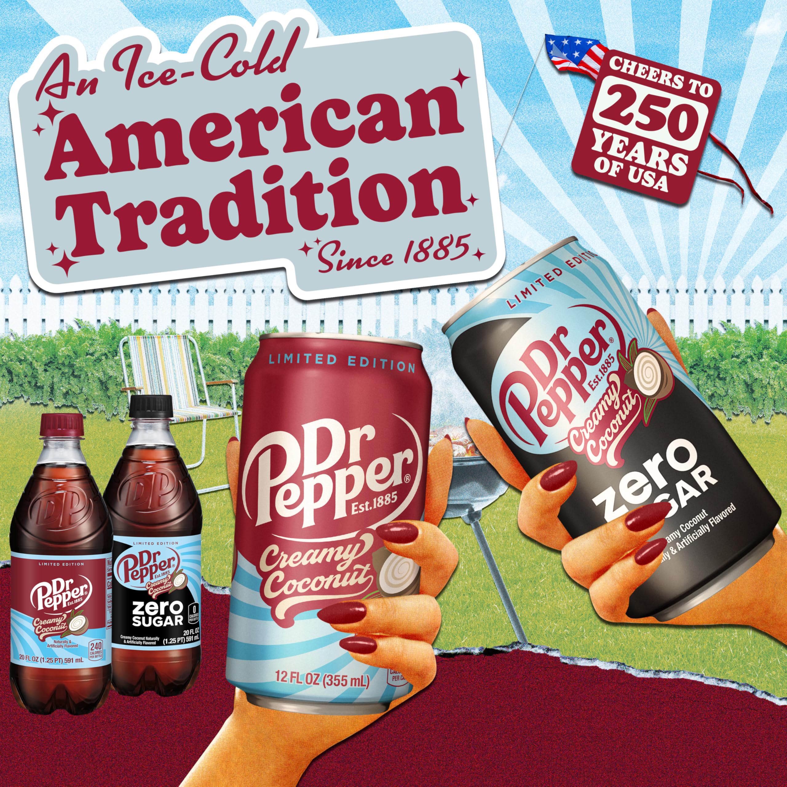 Dr Pepper Soda crémeux à la noix de coco, canettes de 355 ml, paquet de 12
