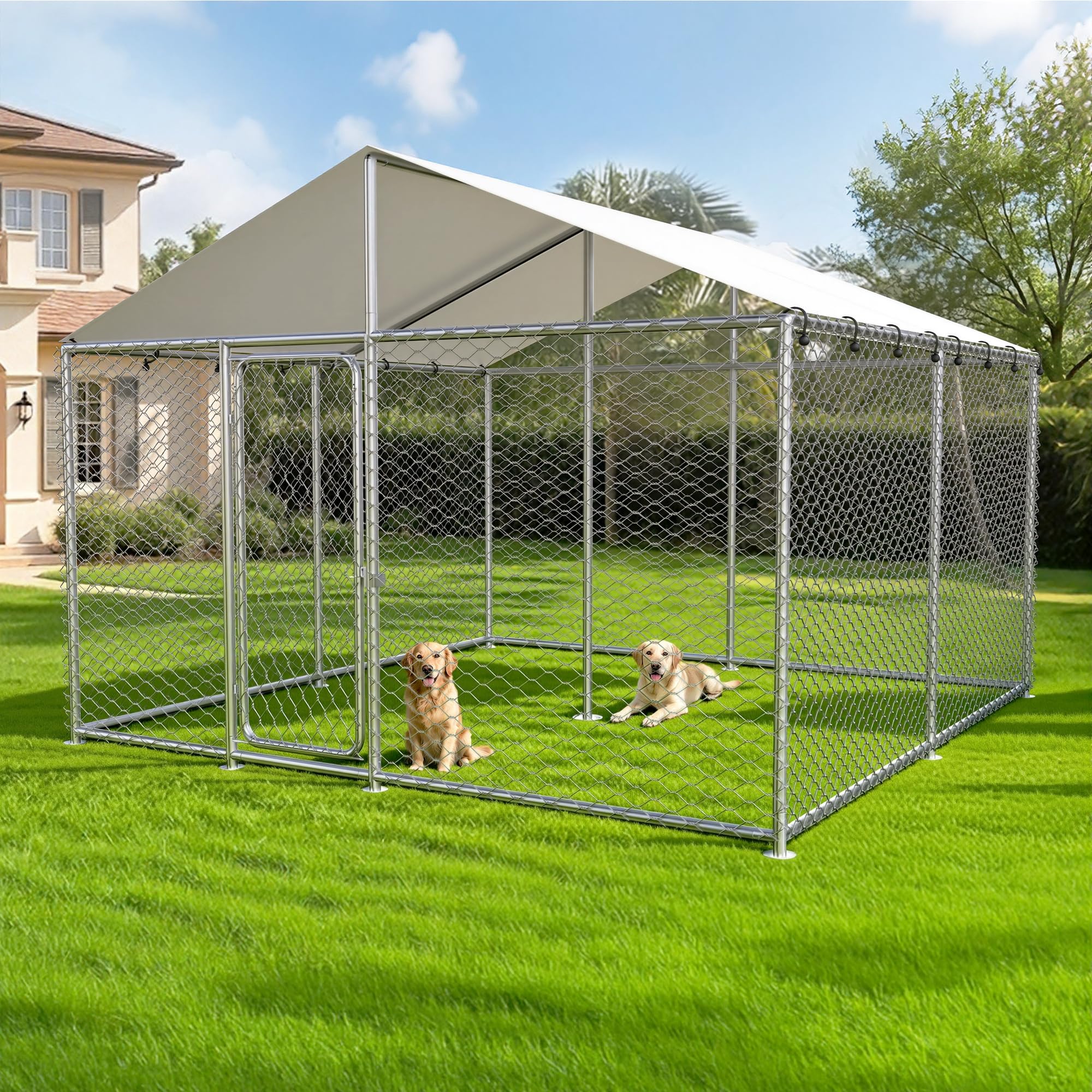 NGTEEN 10x10x7.1 FT Large Outdoor Dog Kennel