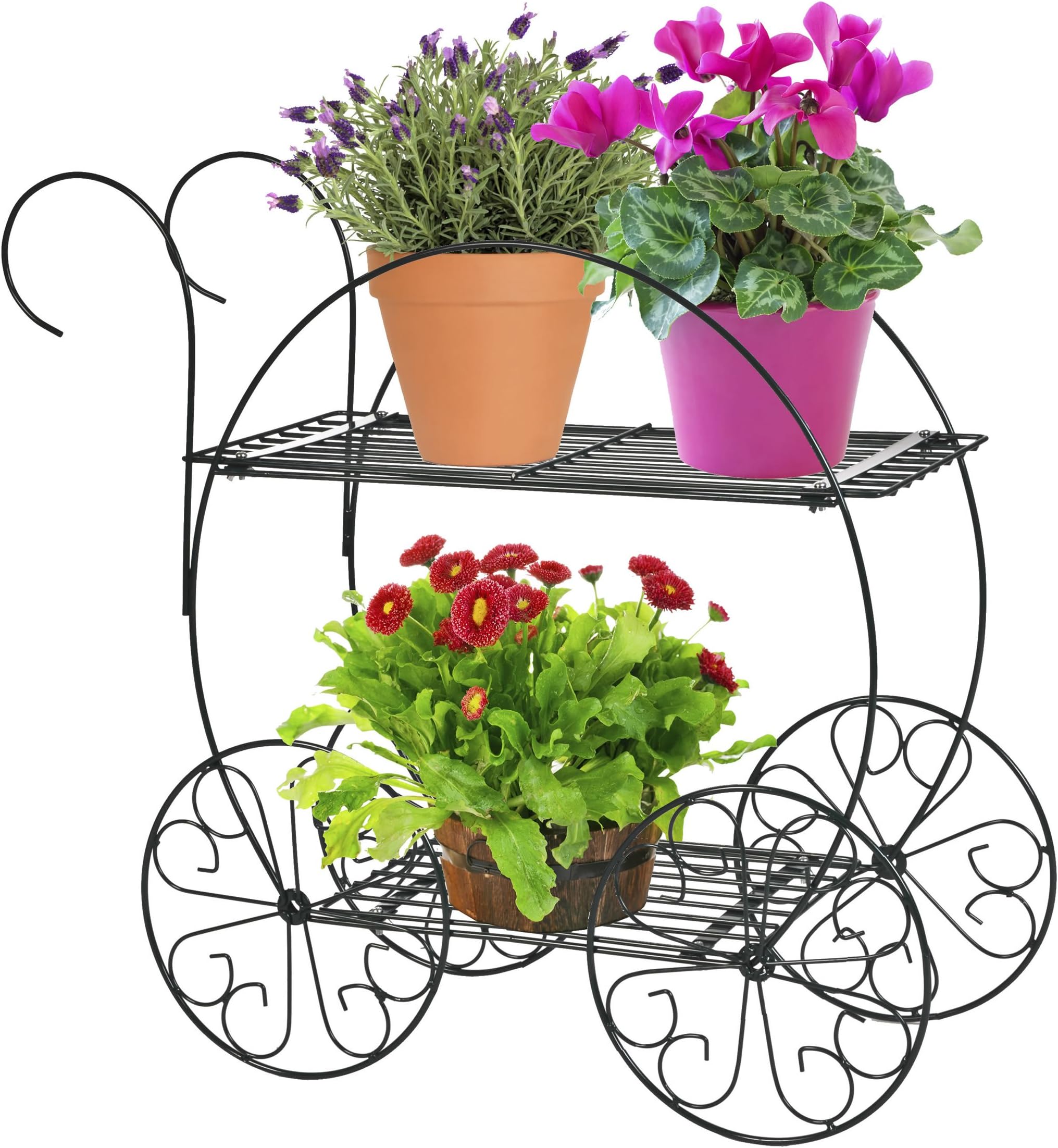 Antionette 2-Tier Flower Cart, Hunter Green