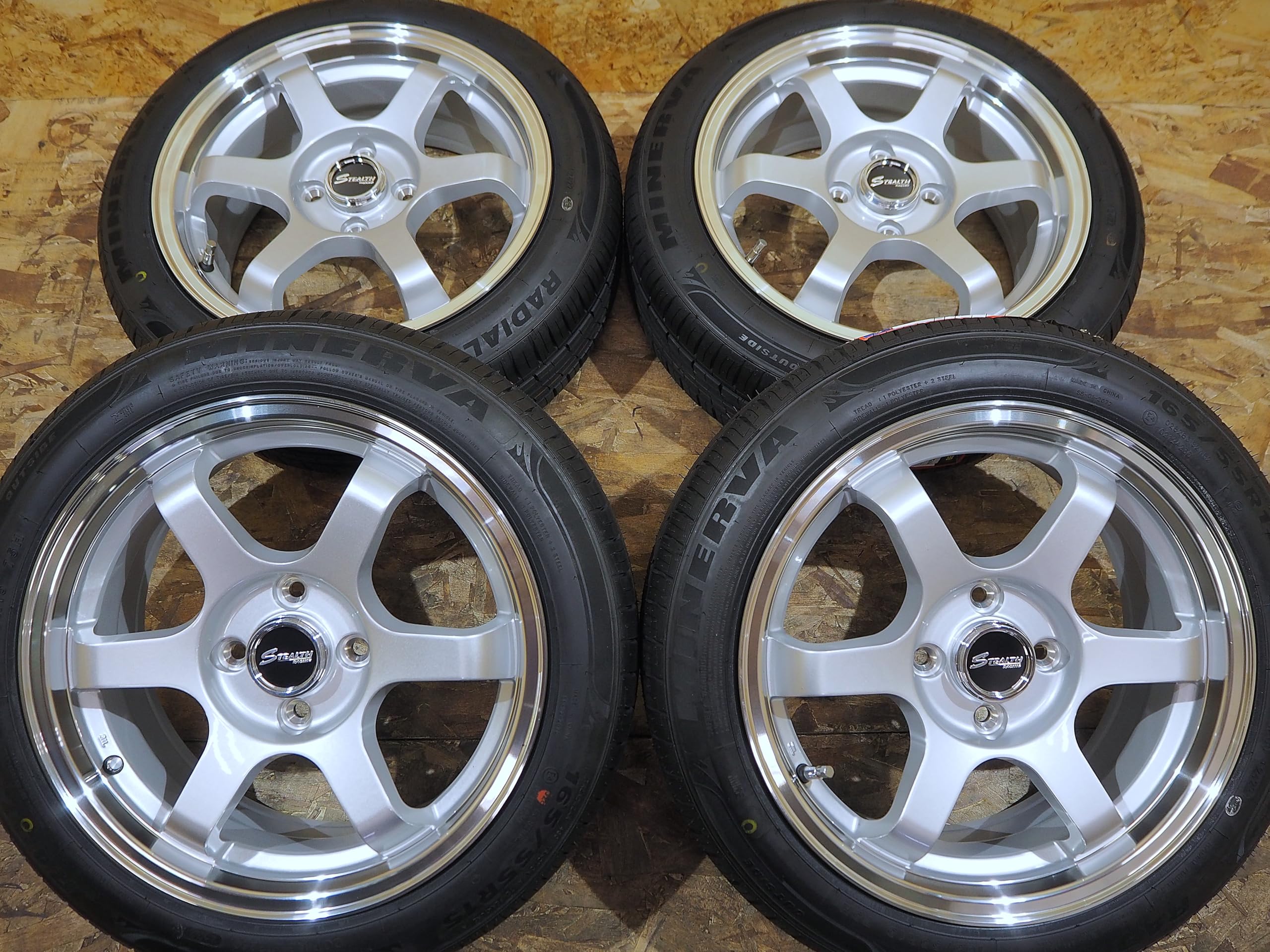 Amazon | 165/55R15 6.5J+38 4H100 タイヤホイールセット 1台分