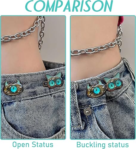 Miniatura 3 de Pines de botón de jeans, botón de mezclilla de flores desmontable para jeans sueltos, botones ajustables sin costura, clips para pantalones de