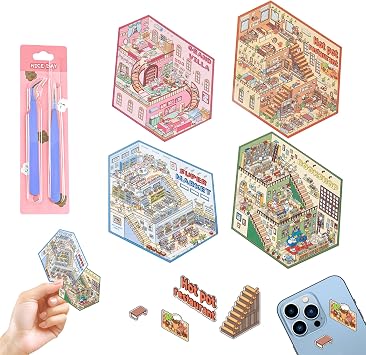 3D Sticker Scene for Adults DIY 3D Room Miniature Scene Stickers Kit