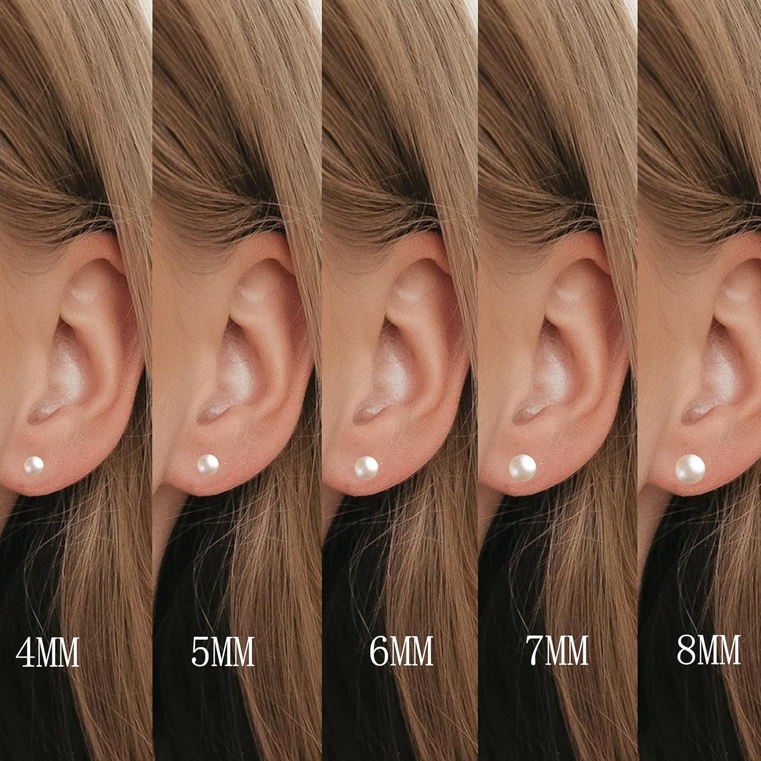 JINERA 5 Pairs Stud Earrings for Women 14K Plated Gold/Silver Pearl Ball Small Stud Earrings Set Cartilage Piercing Hypoallergenic Lightweight Flatback Earrings Jewelry Gifts for Women - Image 4