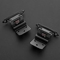 Vista 2 de Ravinte 2 paquetes de 1 par de bisagras empotradas de cierre automático de gabinete de color negro mate de 3/8 pulgadas para cocina, baño, muebles