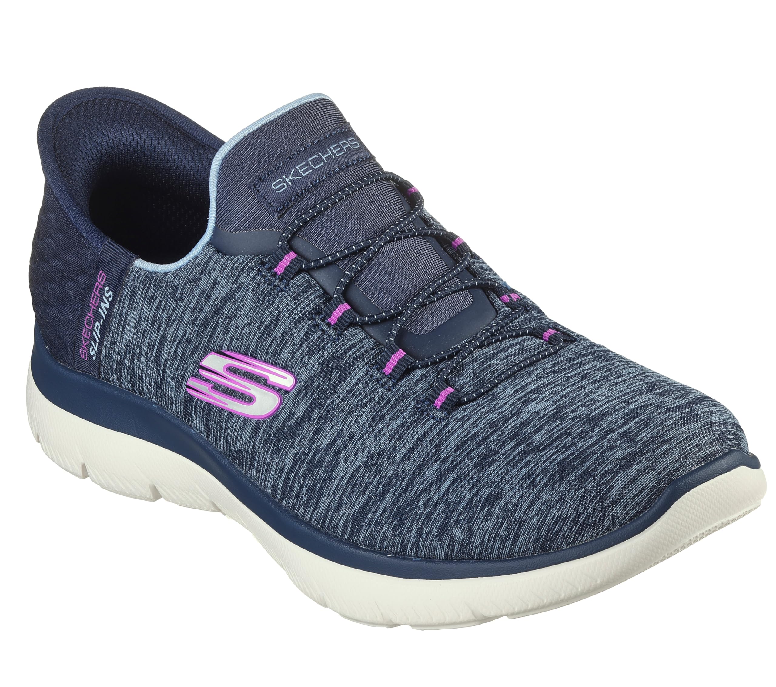 Skechers Women's Summits Dazzling Haze Trainers, White Engineered Knit, 5.5 UK Wide