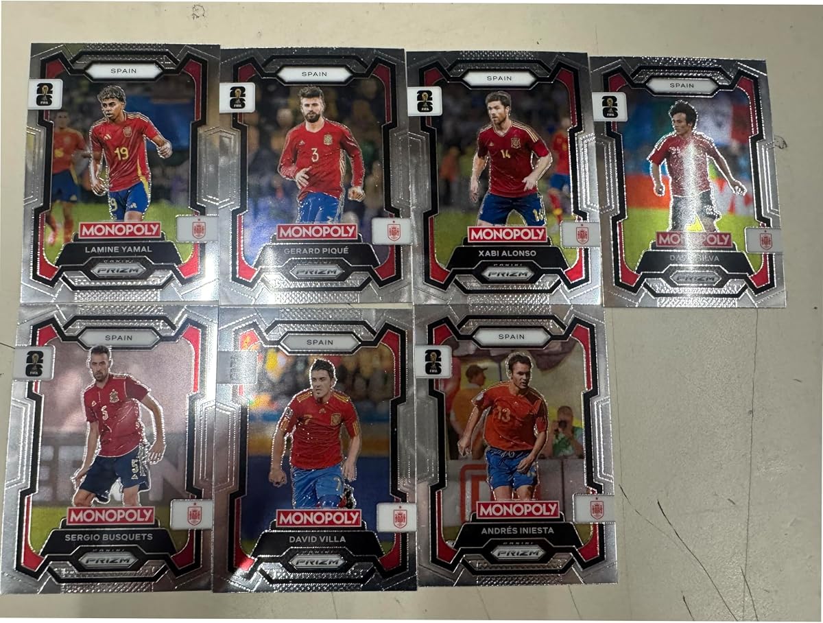 2026 Prizm Monopoly World Cup Soccer Lamine Yamal Gerard Xabi Spain Full Team LOT Base Card