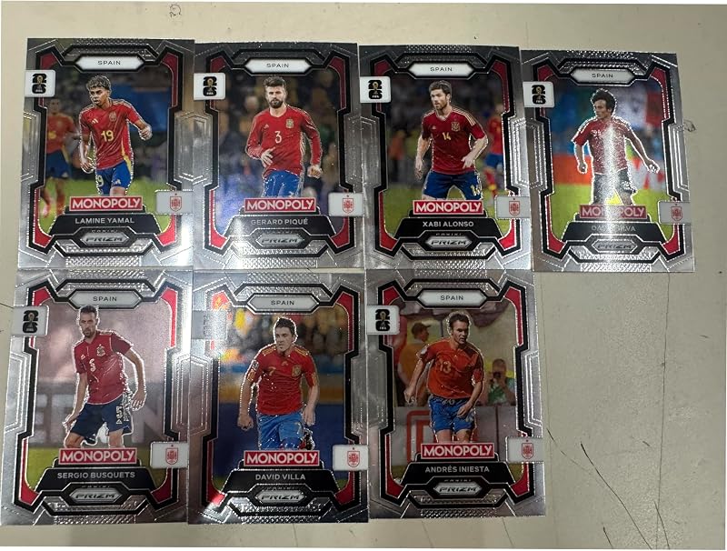 2026 Prizm Monopoly World Cup Soccer Lamine Yamal Gerard Xabi Spain Full Team LOT Base Card