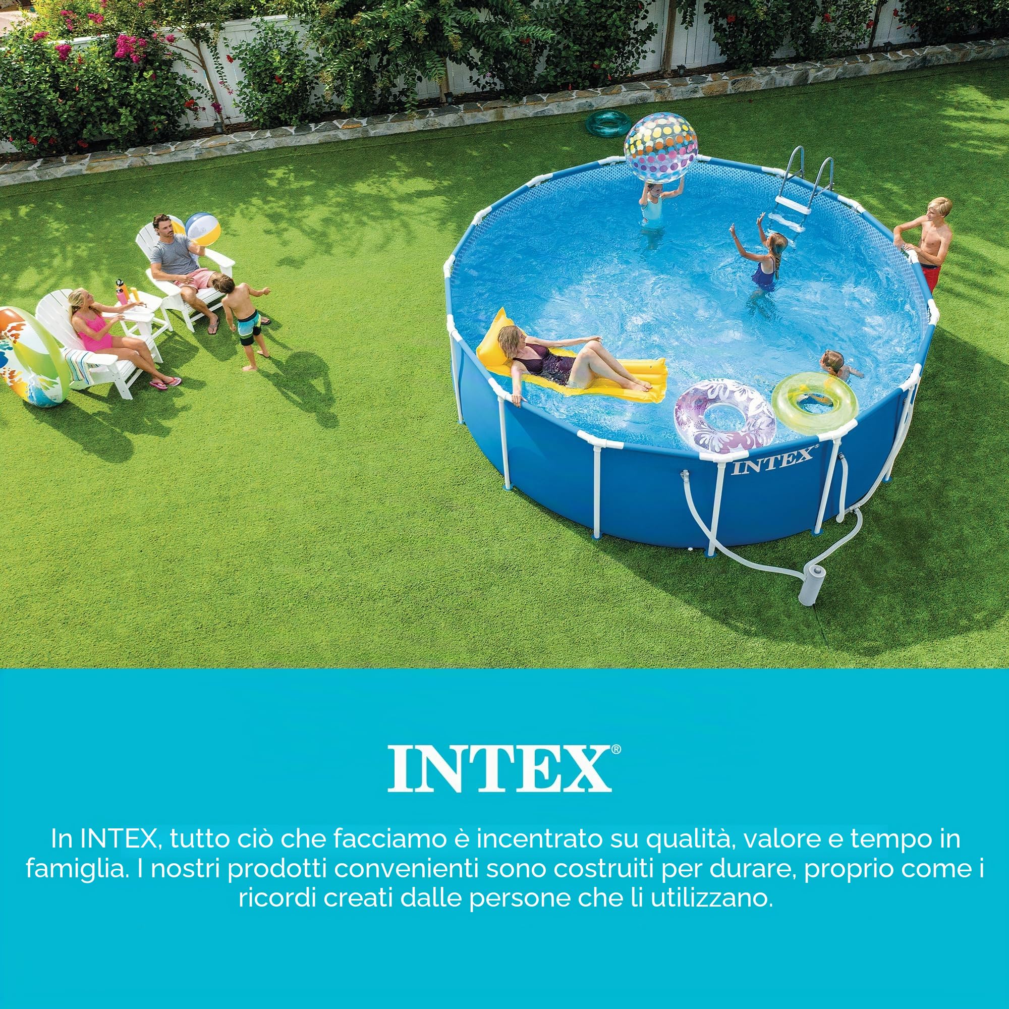 Intex Telo Termico Copri Piscina, Diametro 4.57 m, Blu