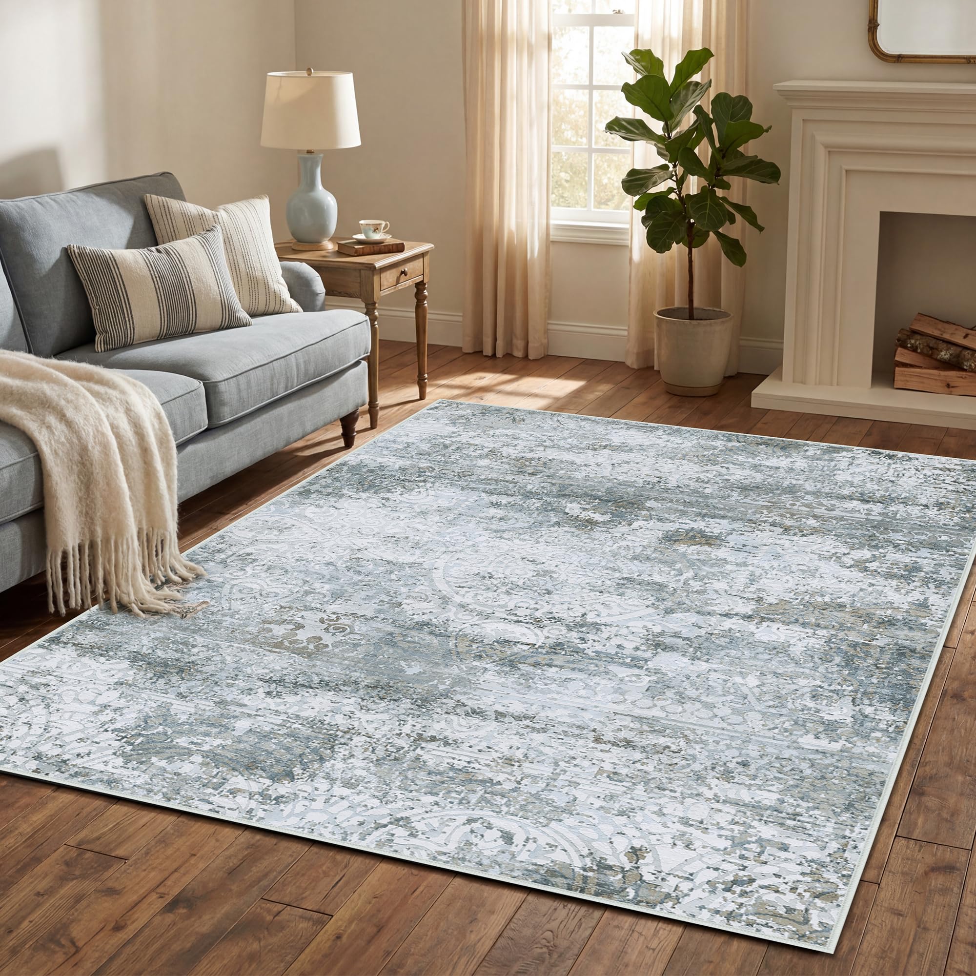 Autsel Rugs for Living Room Bedroom 150x210cm, Large Machine Washable Rugs