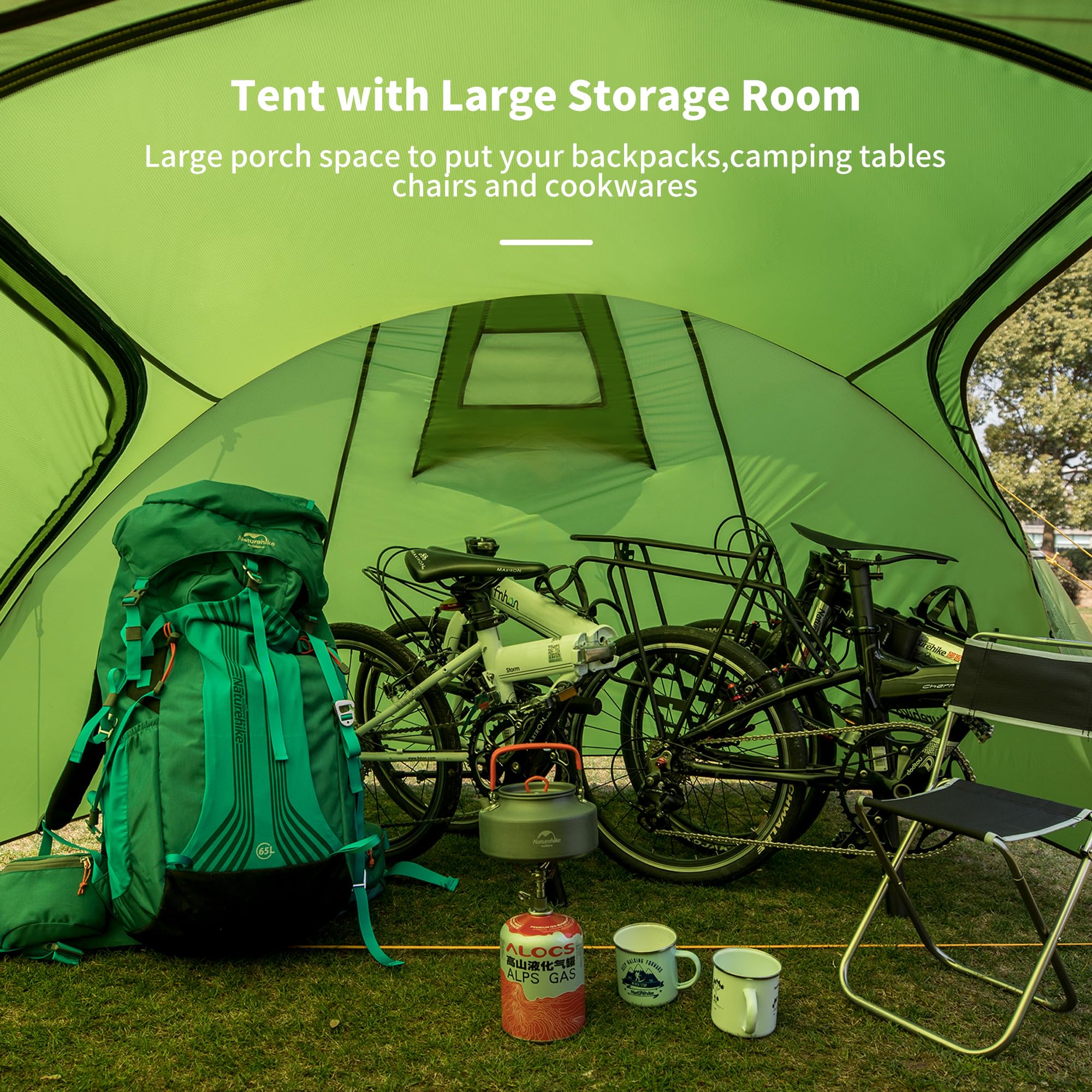Naturehike Opalus Backpacking Tent 2-4 Person Lightweight