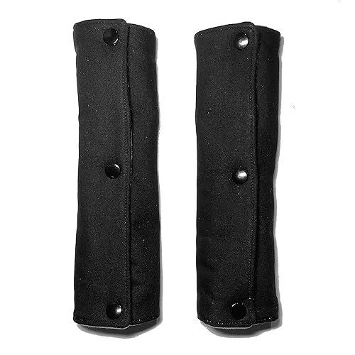 Miniatura 1 de Custom Plain Solid 100% Cotton Sateen Car Seatbelt Cover, Black Silver, Made in USA, Washable Padded Soft Quilted, Comfortable Driving Seat Belt