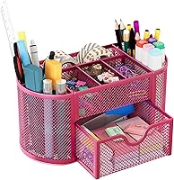 Vista 16 de Organizador para escritorio EasyPAG, malla metálica, 9 compartimentos, gavetas para escritorios con bandeja, Azul