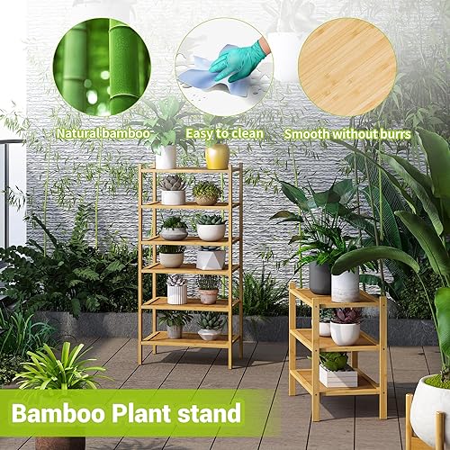 Miniatura 7 de BMOSU Zapatero pequeño de bambú de 3 niveles de alta calidad, apilable, organizador de almacenamiento para pasillo, armario, sala de estar,