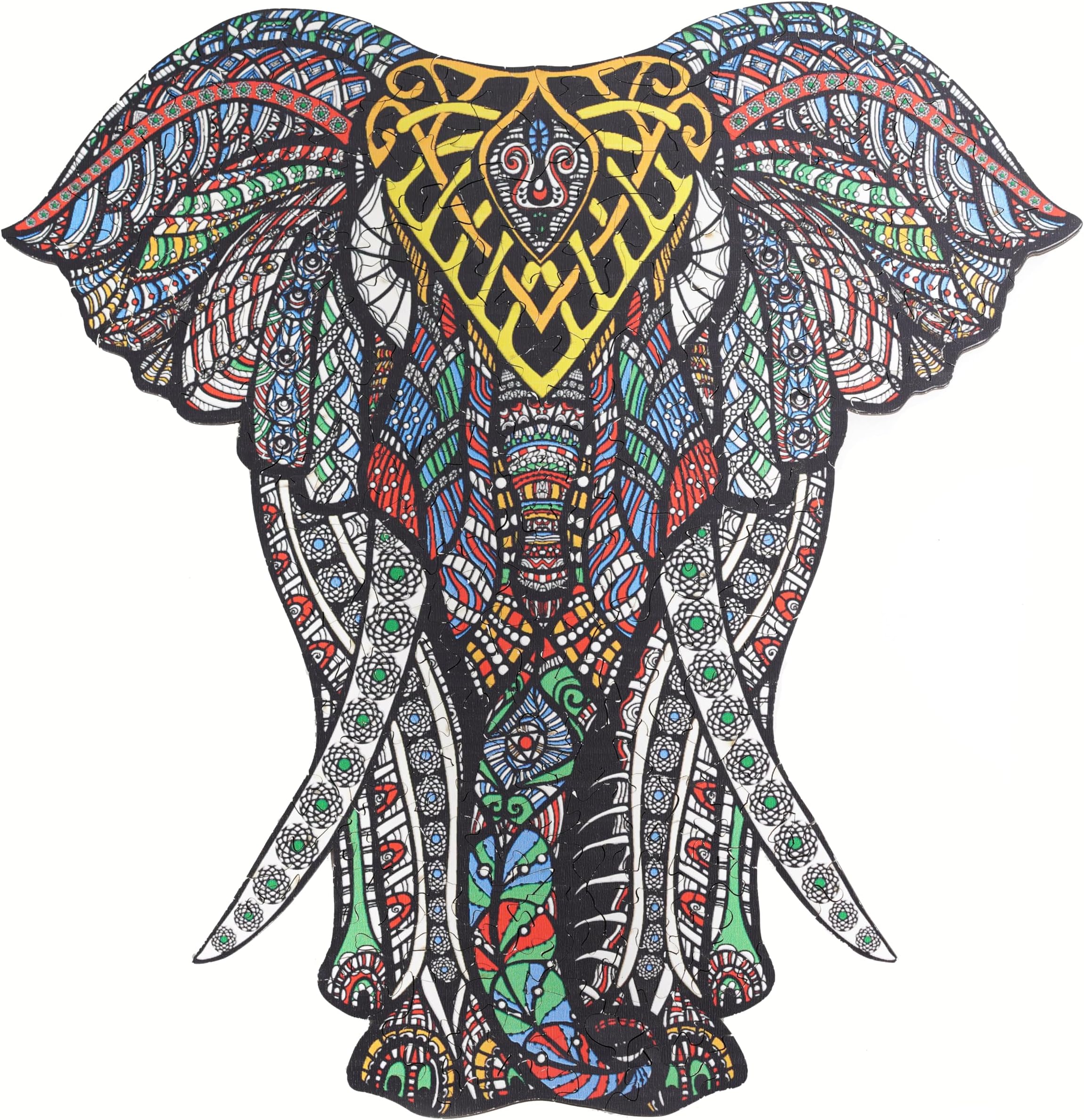 HARTMAZE Wooden Jigsaw Puzzles Decorative Elephant HM-06 Small Size Puzzle 171 Unique Shape Jigsaw Pieces-Beautiful Animal for Adults and 9 Years Age up Teens- Best for Family Game Play Collection.