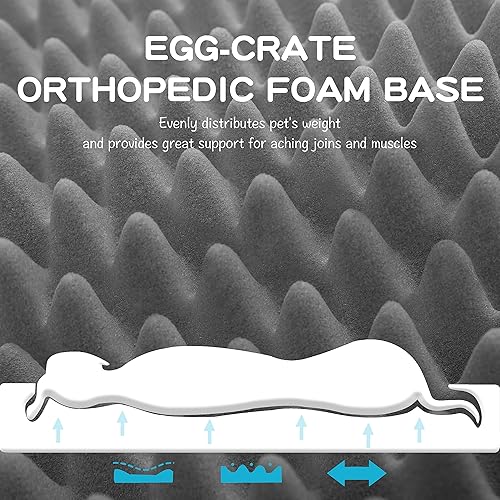 Miniatura 4 de Tapete ortopédico para cama de perro de espuma gruesa de huevo con funda lavable para perros grandes