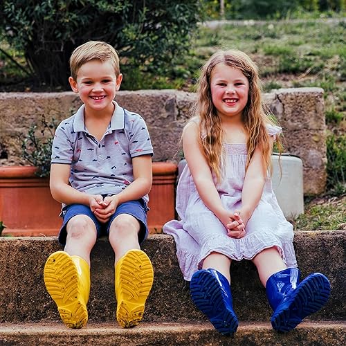 Miniatura 5 de HISEA Kids Rain Boots for Toddler Boys Girls, Waterproof Rubber Boots with Easy-On Handles, Seamless PVC Rainboots Lightweight Mud Shoes for Water