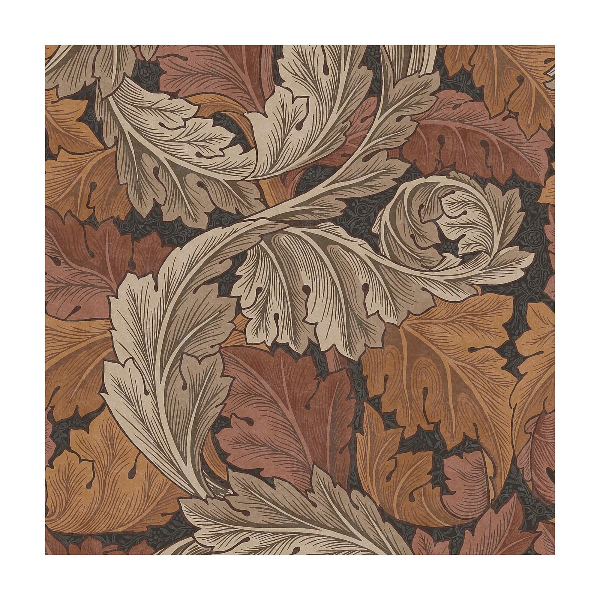 William Morris At Home Burnt Orange Acanthus Wallpaper | Paste The Wall | Orange Floral | Eco-Friendly