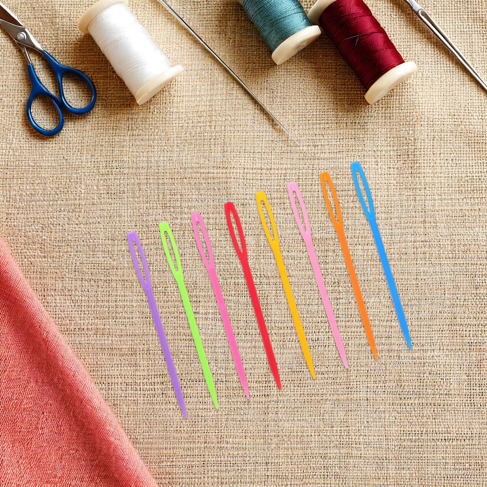 TOVINANNA 2000 Agujas de Coser de Plástico Ojo Grande Multicolor 7 CM para Manualidades Tejido y Ganchillo Resistentes y Fáciles de Enhebrar Ideales para Proyectos de Lana y Costura a