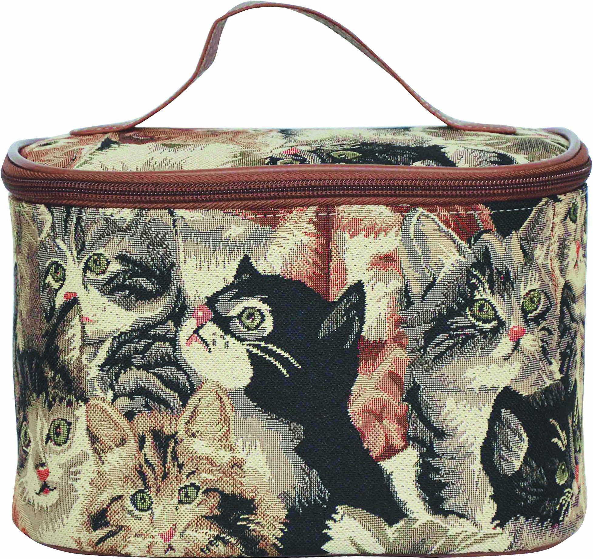 SignareWomens Vanity Bag/ Toiletry Case/ Make-Up Case, Available in 14 Designs (Cat)
