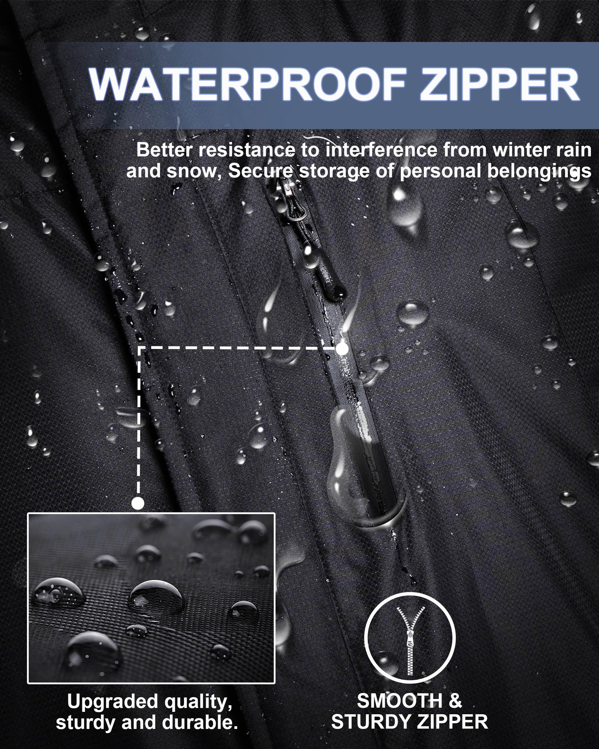 Winter Jackets Mens Skiing Coats Warm Waterproof Ski Snow Coat with Hooded for Cold Weather